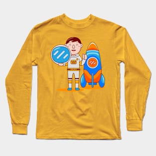 Cute Astronaut Cartoon Long Sleeve T-Shirt